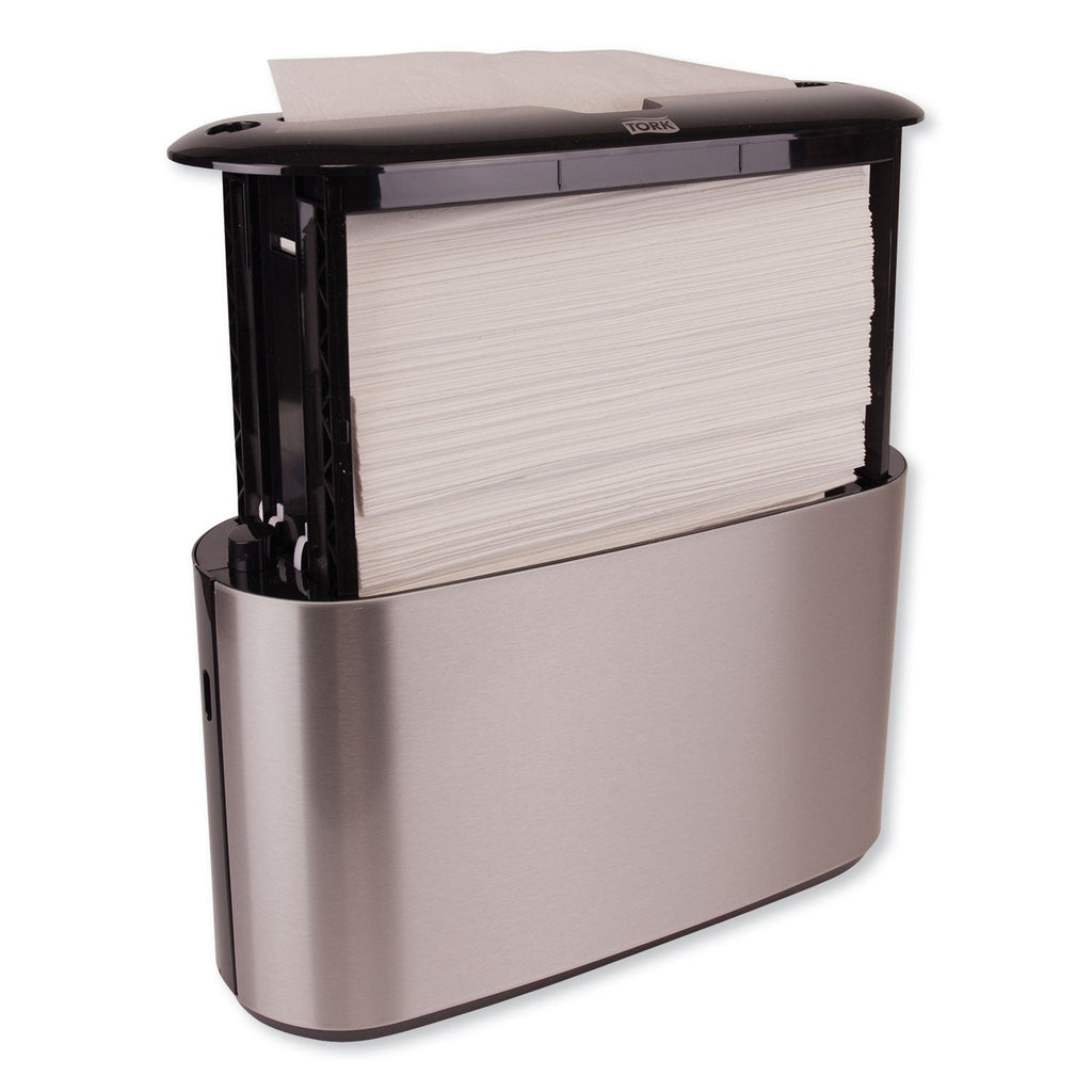 Tork Xpress Countertop Towel Dispenser, 12.68 x 4.56 x 7.92, Stainless Steel/Black