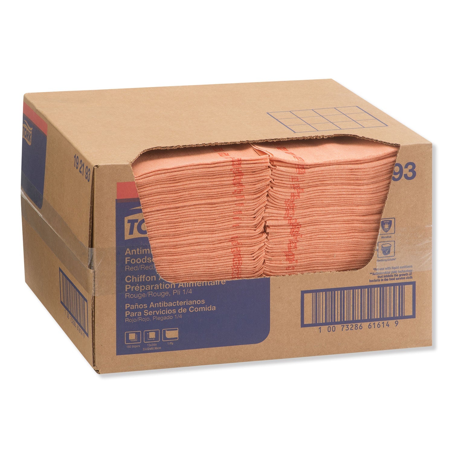Tork Foodservice Cloth, 13 x 24, Red, 150/Carton