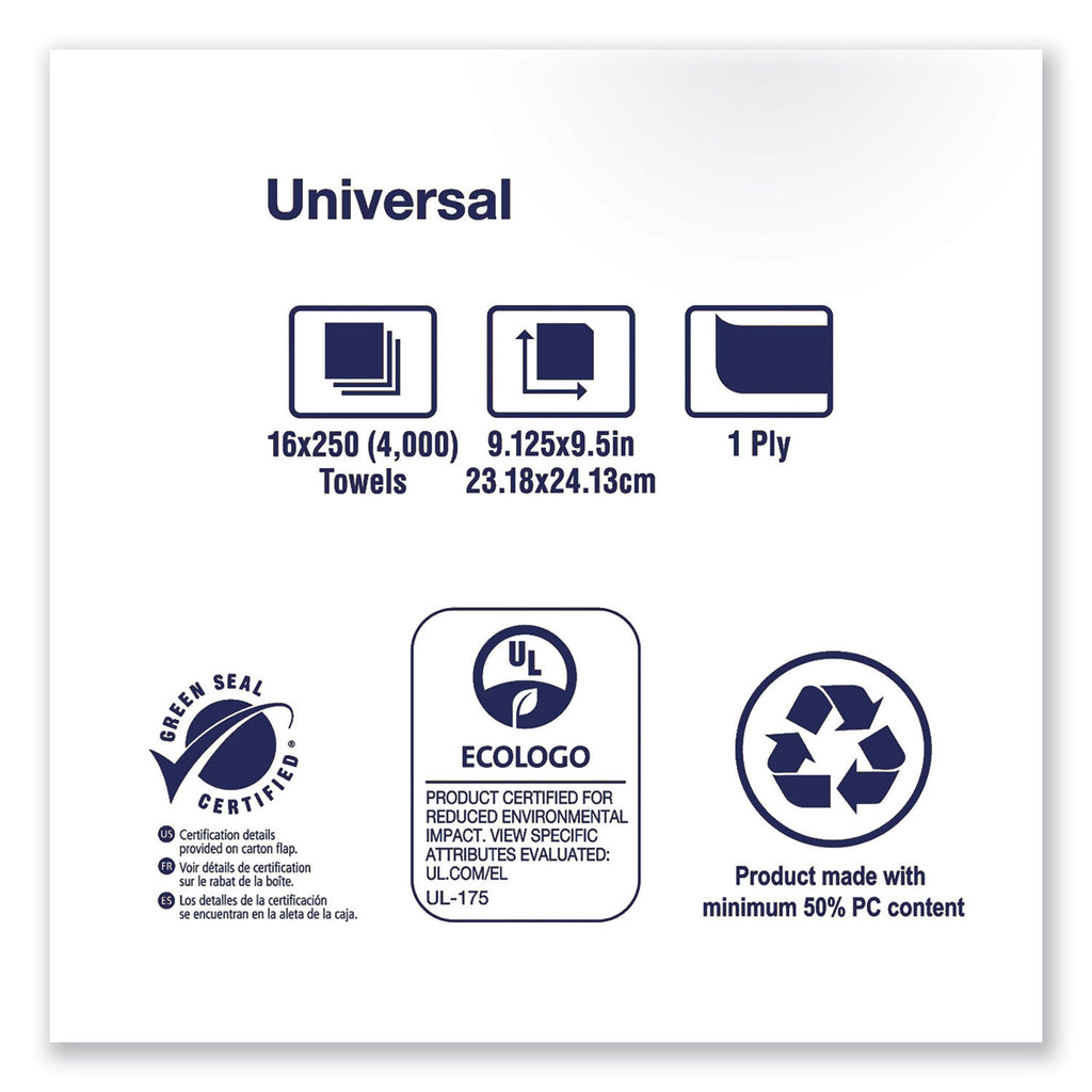 Tork Multifold Towels, 9.13 x 9.5, Natural White, 250/Pack, 16 Packs/Carton