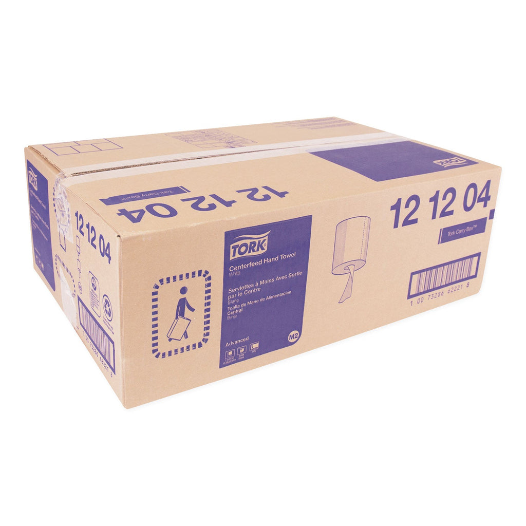Tork Centerfeed Hand Towel, 2-Ply, 7.6 x 11.8, White, 600/Roll, 6 Rolls/Carton