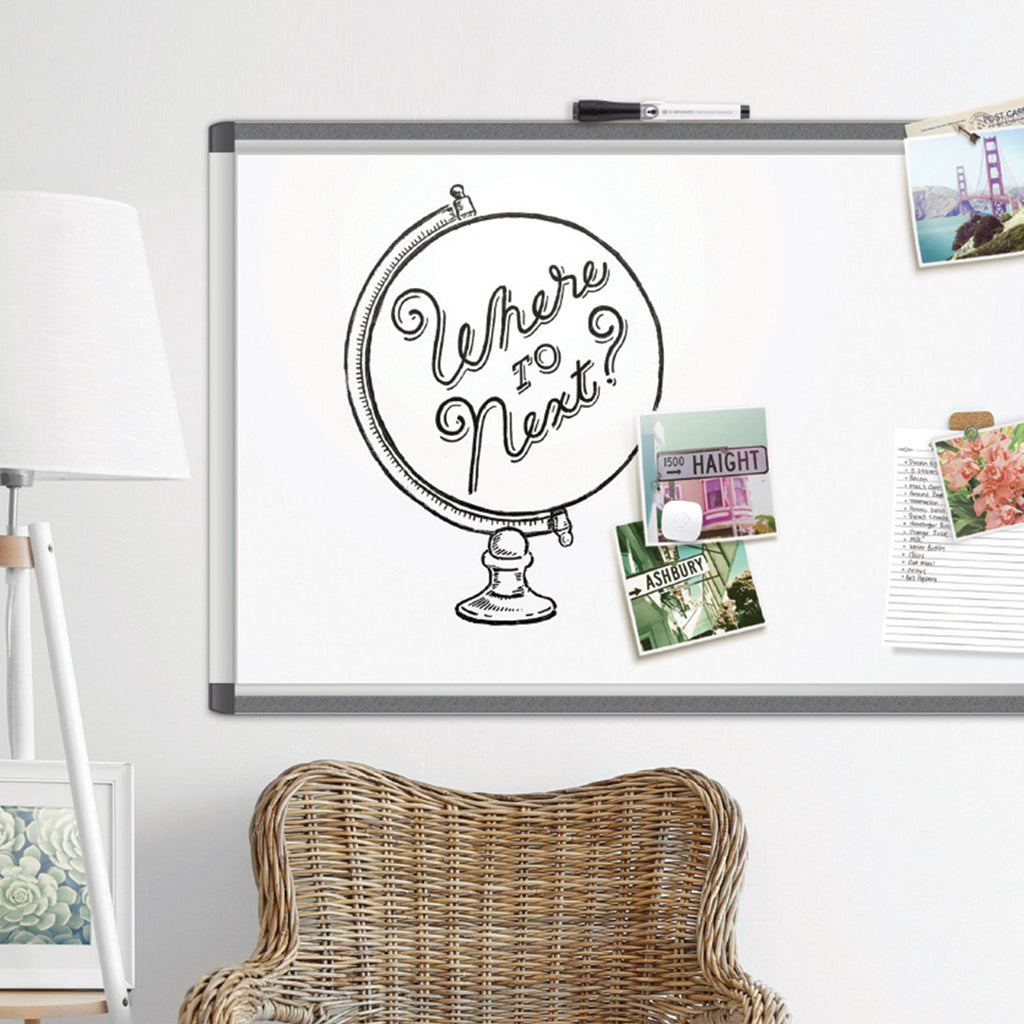 U Brands PINIT Magnetic Dry Erase Board, 36 x 24, White