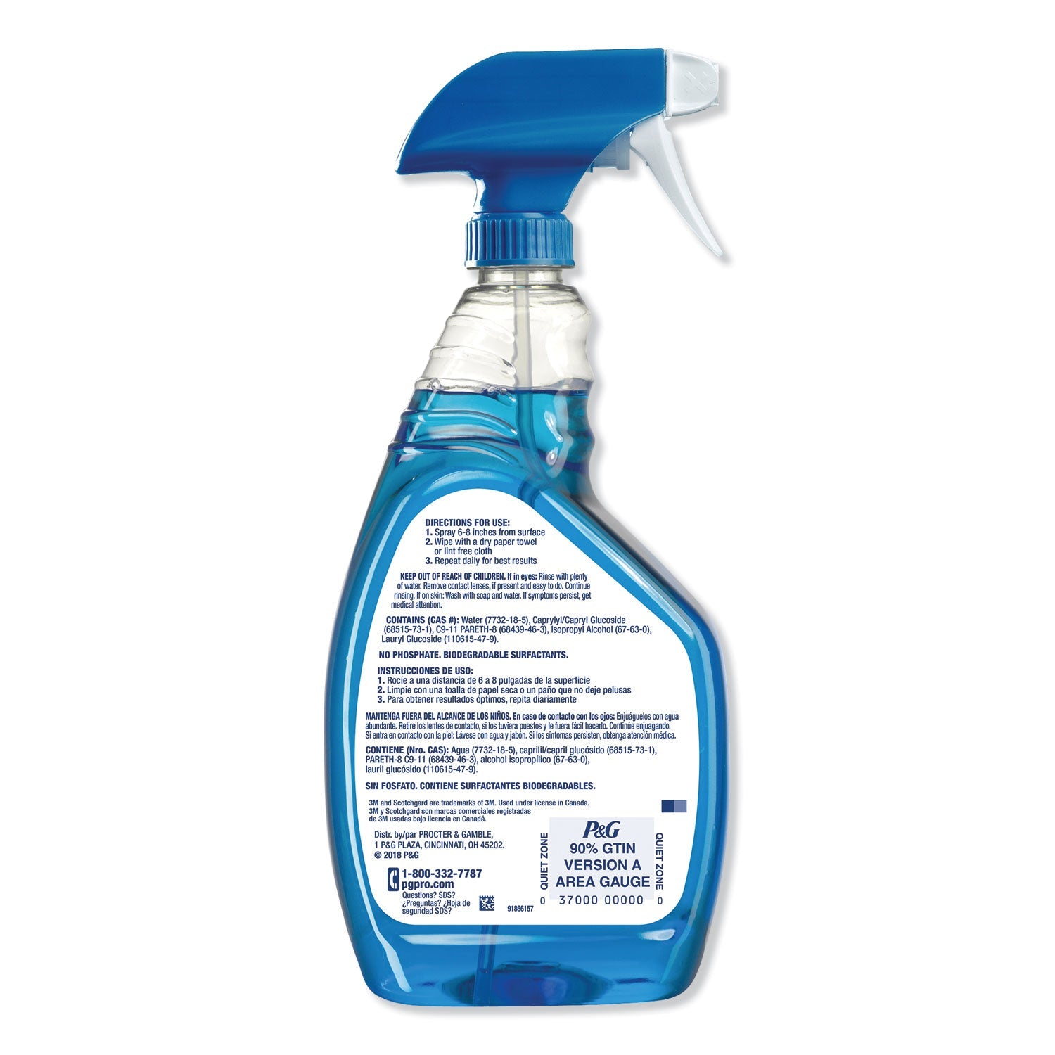 Mr. Clean Glass and Multi-Surface Cleaner with Scotchgard Protector, Apple, 32 oz Spray Bottle, Ready-To-Use
