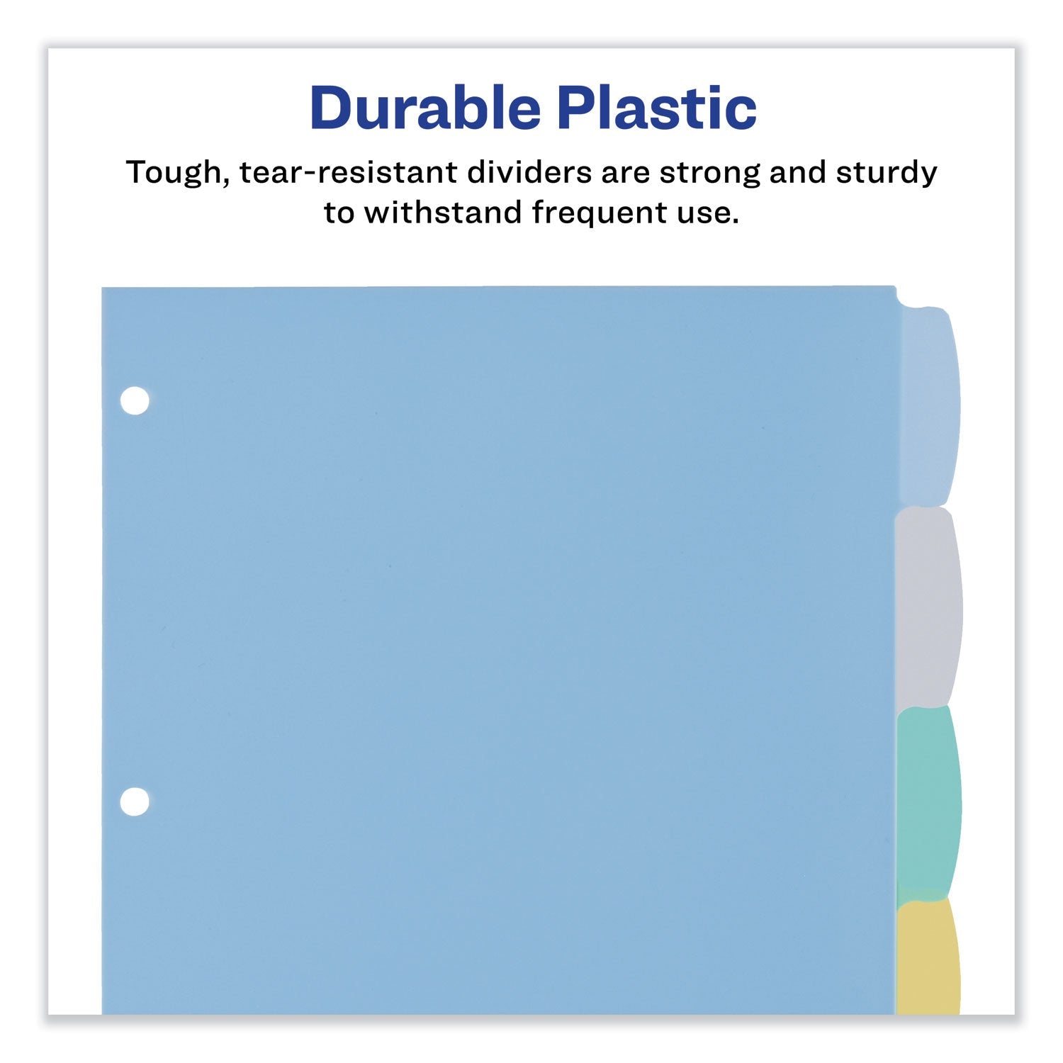 Avery Write and Erase Big Tab Durable Plastic Dividers, 3-Hole Punched, 8-Tab, 11 x 8.5, Assorted, 1 Set