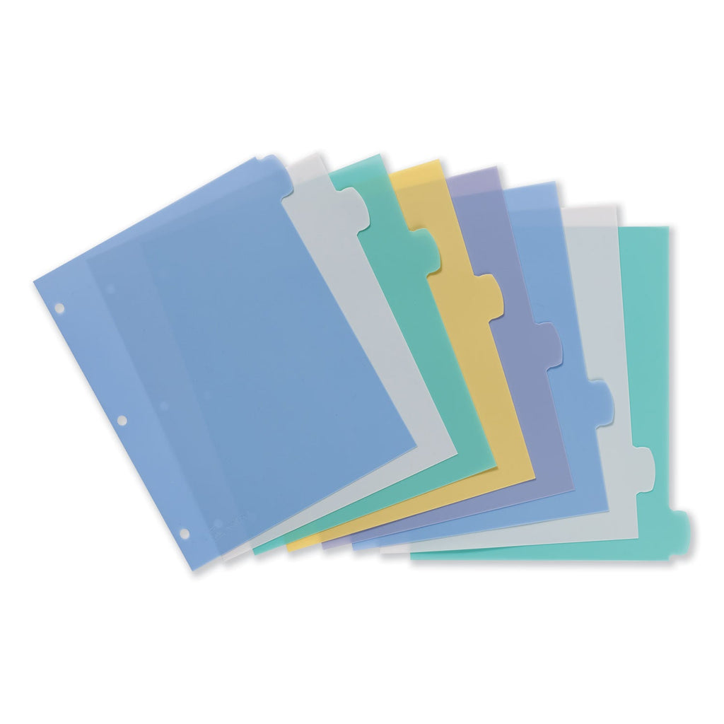 Avery Write and Erase Big Tab Durable Plastic Dividers, 3-Hole Punched, 8-Tab, 11 x 8.5, Assorted, 1 Set
