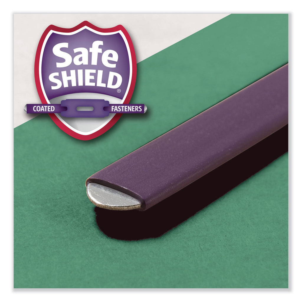 Smead Six-Section Pressboard Top Tab Classification Folders with SafeSHIELD Fasteners, 2 Dividers, Legal Size, Green, 10/Box
