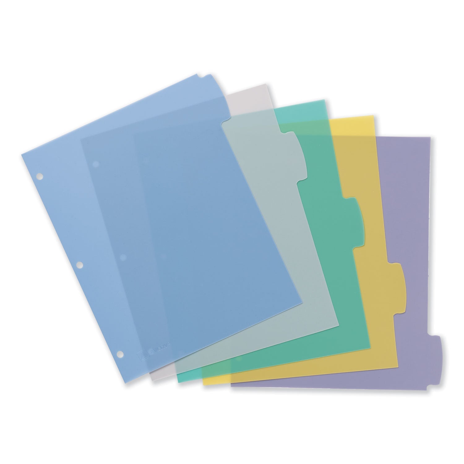 Avery Write and Erase Big Tab Durable Plastic Dividers, 3-Hole Punched, 5-Tab, 11 x 8.5, Assorted, 1 Set