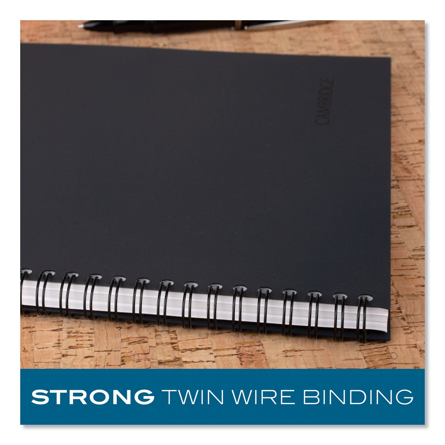 Cambridge Wirebound Guided QuickNotes Notebook, 1 Subject, List-Management Format, Dark Gray Cover, 11 x 8.5, 80 Sheets