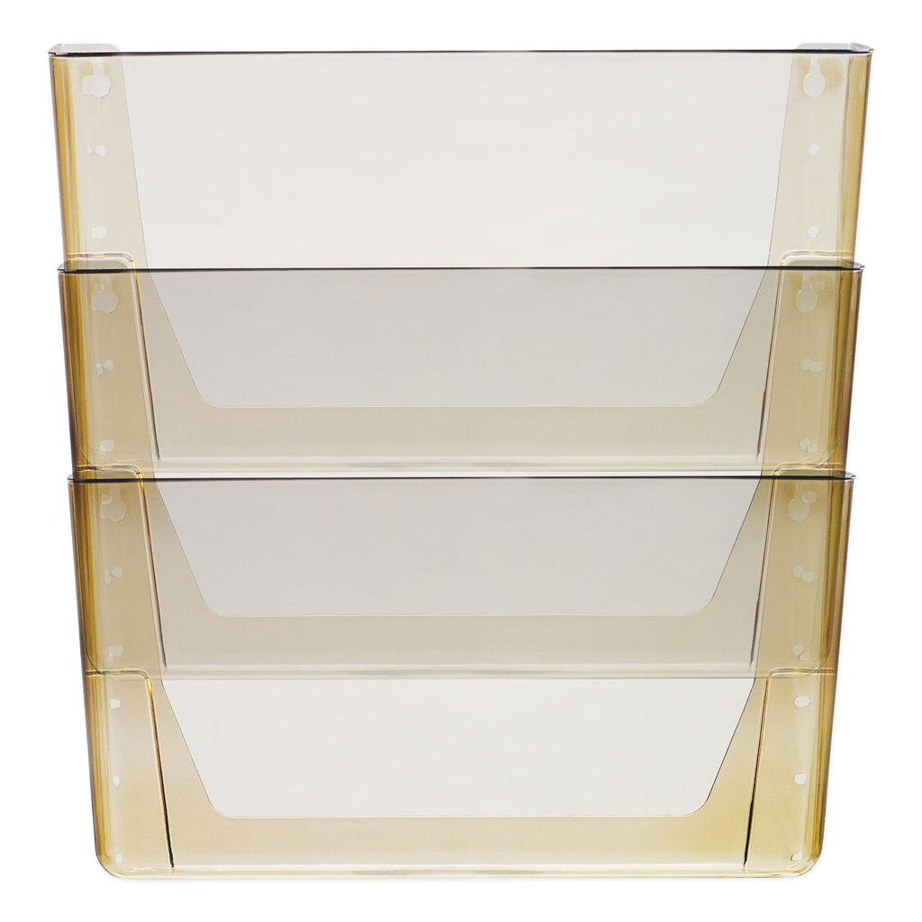 Storex Wall File, 3 Sections, Letter Size, 13" x 4" x 14",  Smoke, 3/Set