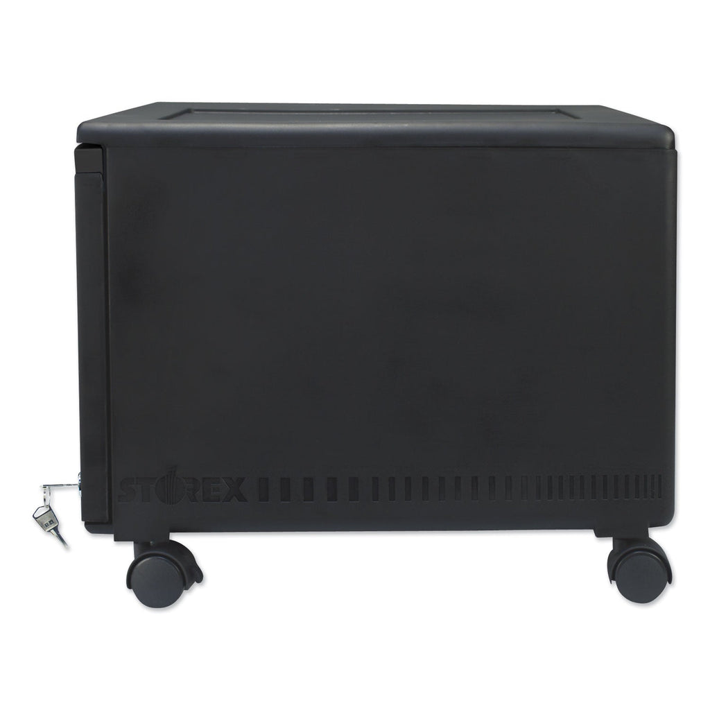 Storex Single-Drawer Mobile Filing Cabinet, 1 Legal/Letter-Size File Drawer, Black, 14.75" x 18.25" x 12.75"