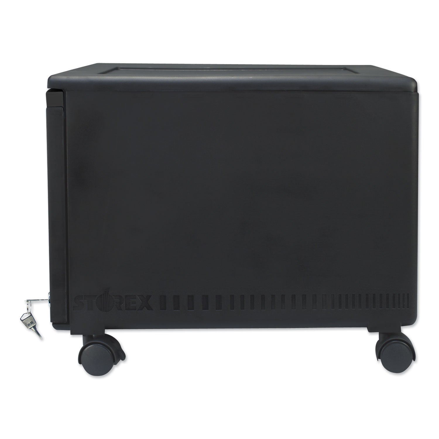 Storex Single-Drawer Mobile Filing Cabinet, 1 Legal/Letter-Size File Drawer, Black, 14.75" x 18.25" x 12.75"