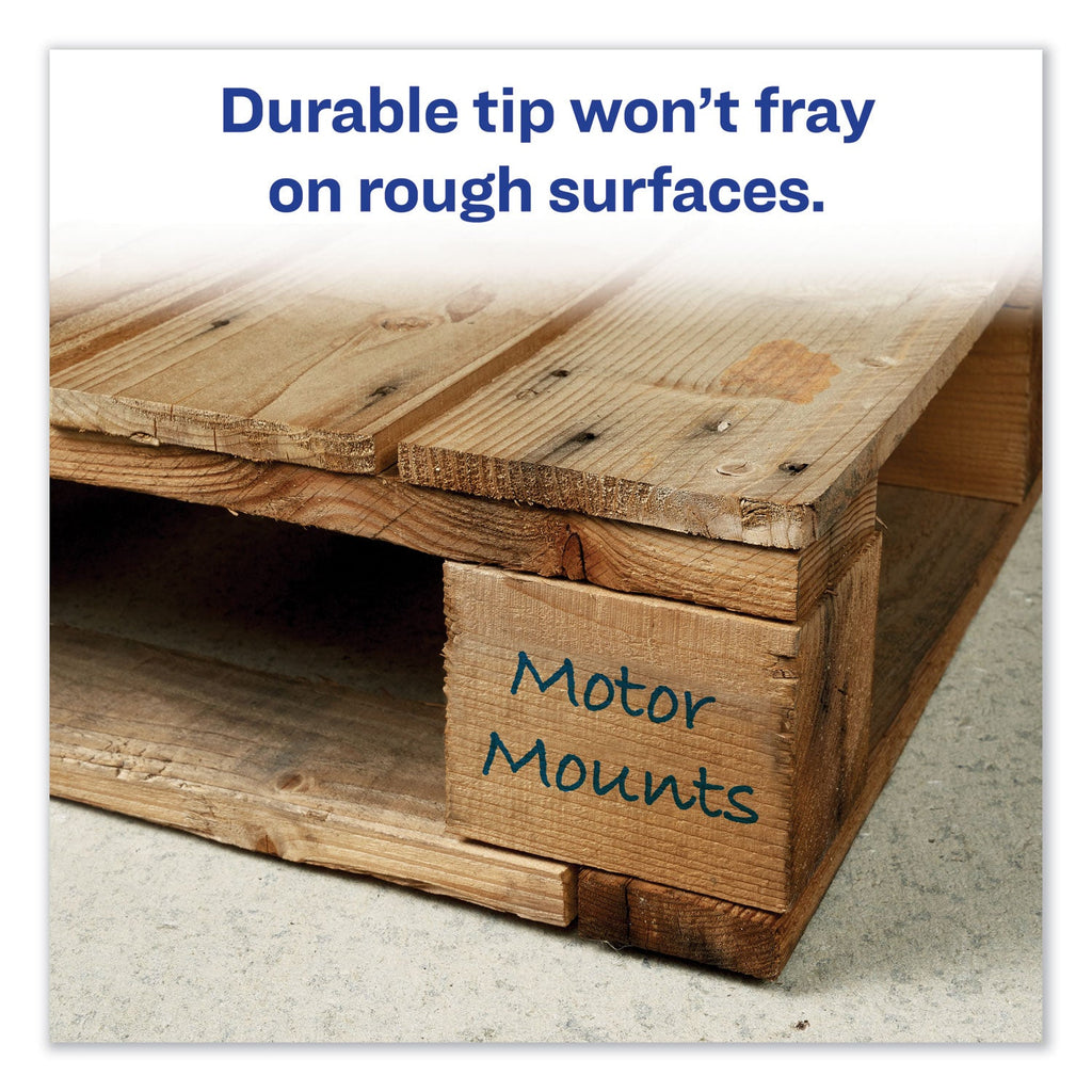 Avery MARKS A LOT Regular Desk-Style Permanent Marker, Broad Chisel Tip, Blue, Dozen (7886)