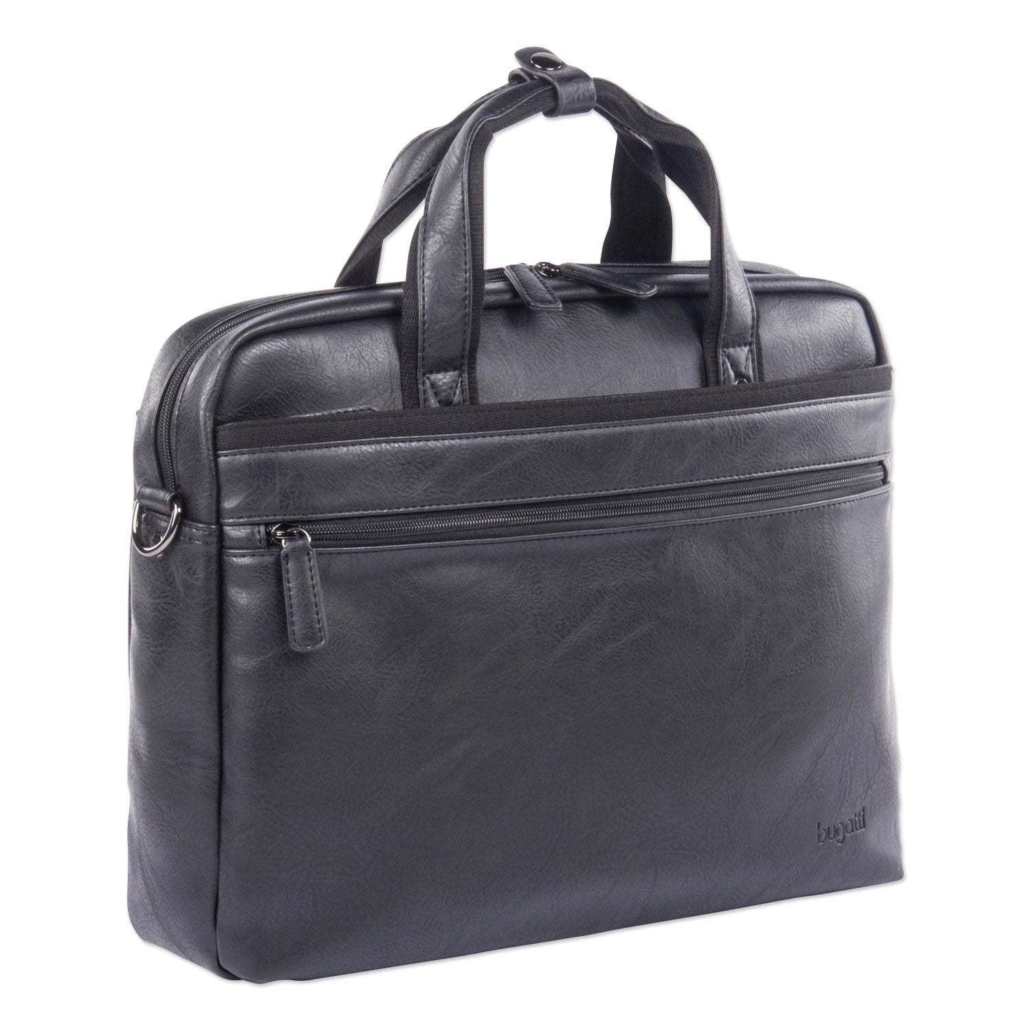 Swiss Mobility Valais Executive Briefcase, Fits Devices Up to 15.6", Leather, 4.75 x 4.75 x 11.5, Black