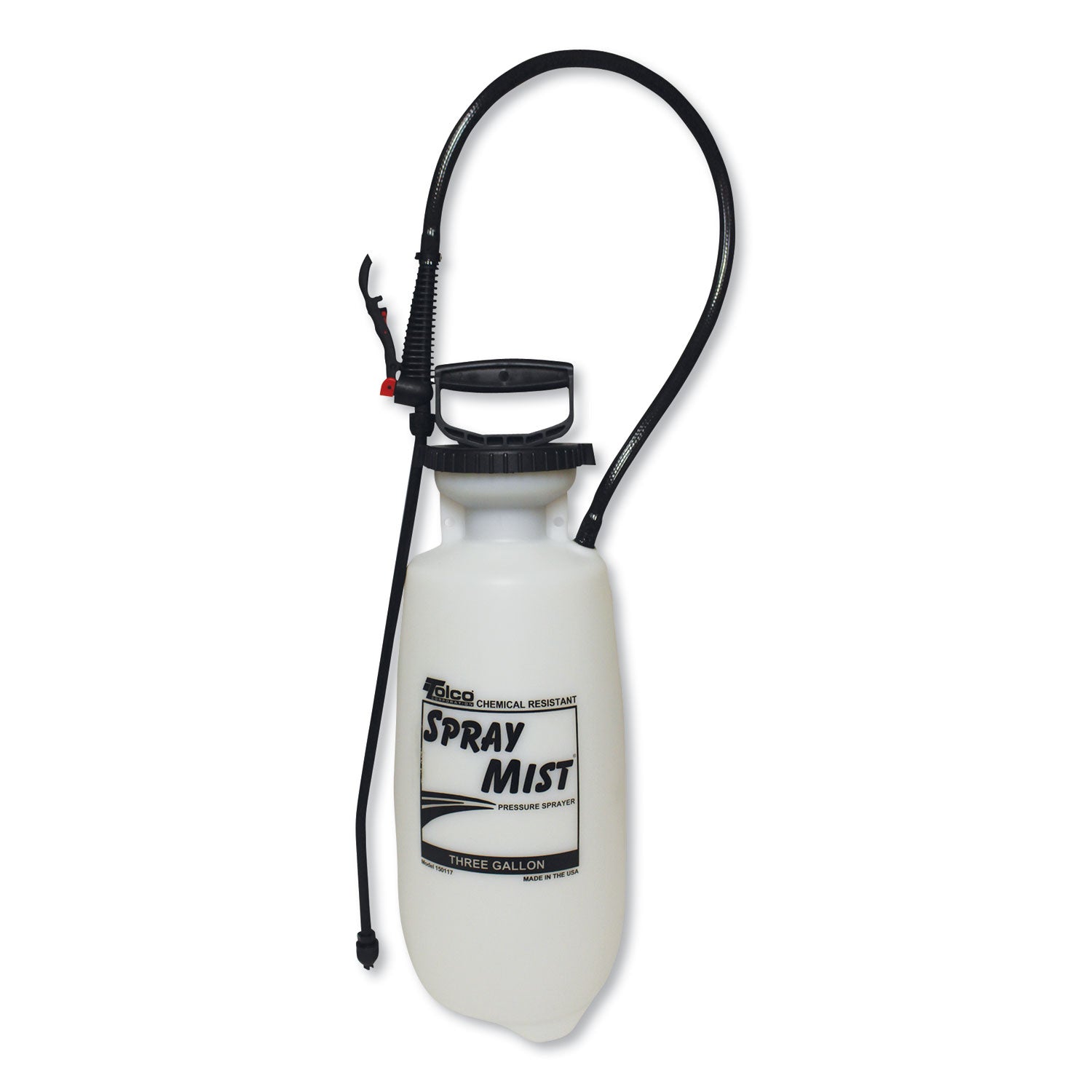 TOLCO Chemical Resistant Tank Sprayer, 3 gal, 0.63" x 30" Hose, White