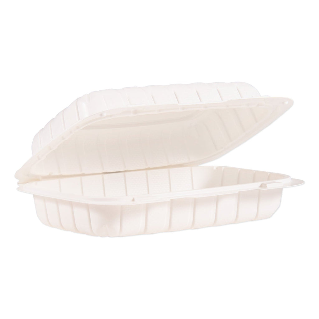 ProPlanet Hinged Lid Containers, Hoagie Container, 6.5 x 9 x 2.8, White, Plastic, 200/Carton