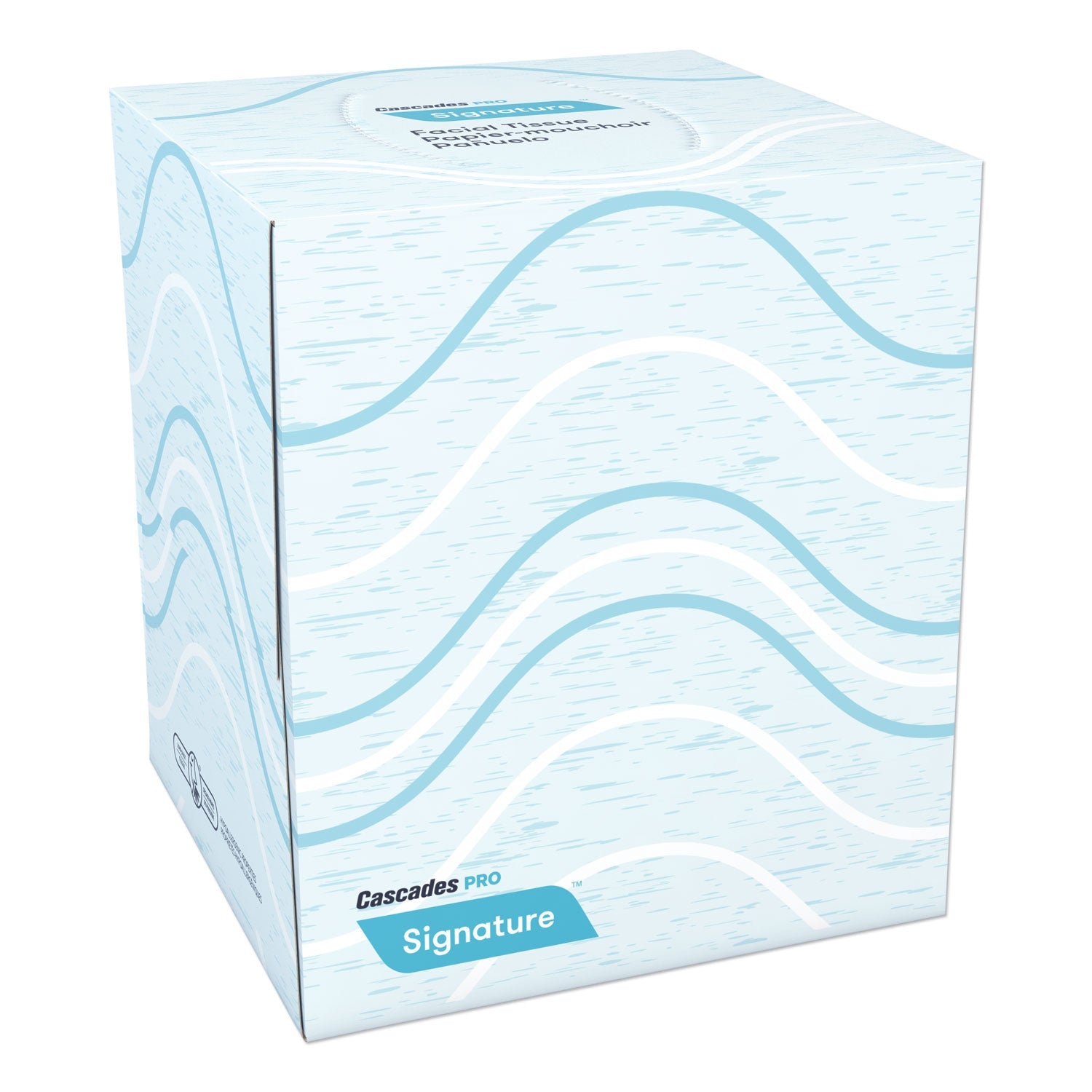 Cascades PRO Signature Facial Tissue, 2-Ply, White, Cube, 90 Sheets/Box, 36 Boxes/Carton
