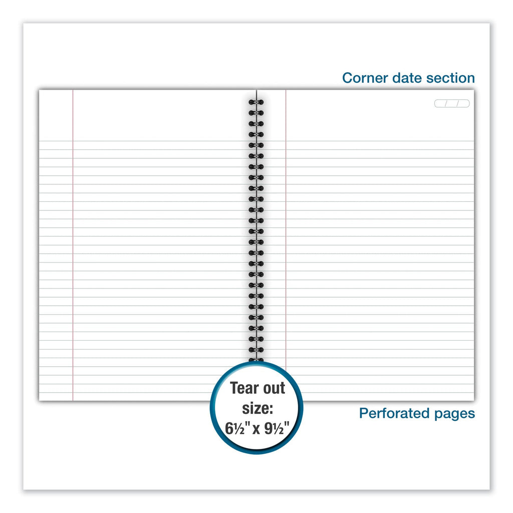 Cambridge Wirebound Business Notebook, 1 Subject, Wide/Legal Rule, Black Linen Cover, 9.5 x 6.63, 80 Sheets