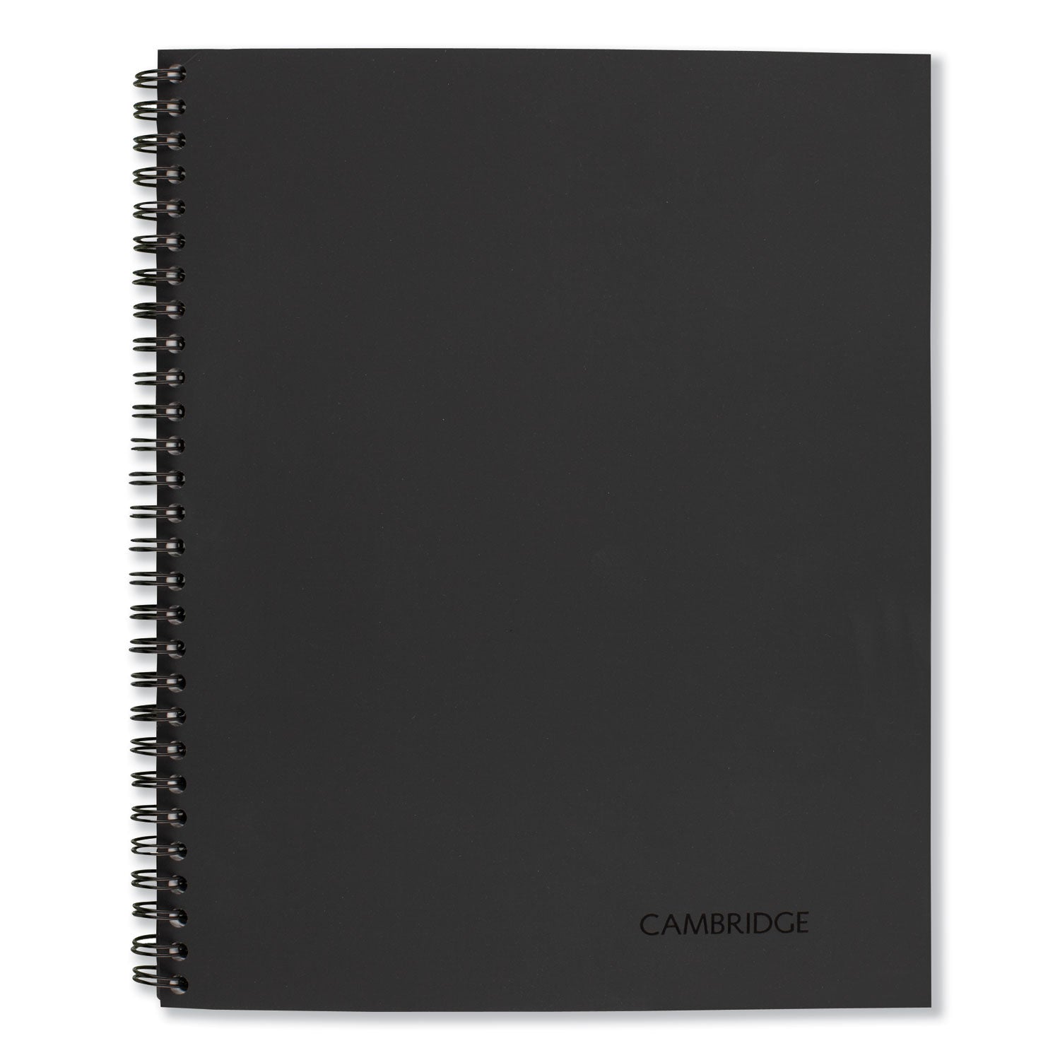 Cambridge Wirebound Business Notebook, 1 Subject, Wide/Legal Rule, Black Linen Cover, 9.5 x 6.63, 80 Sheets