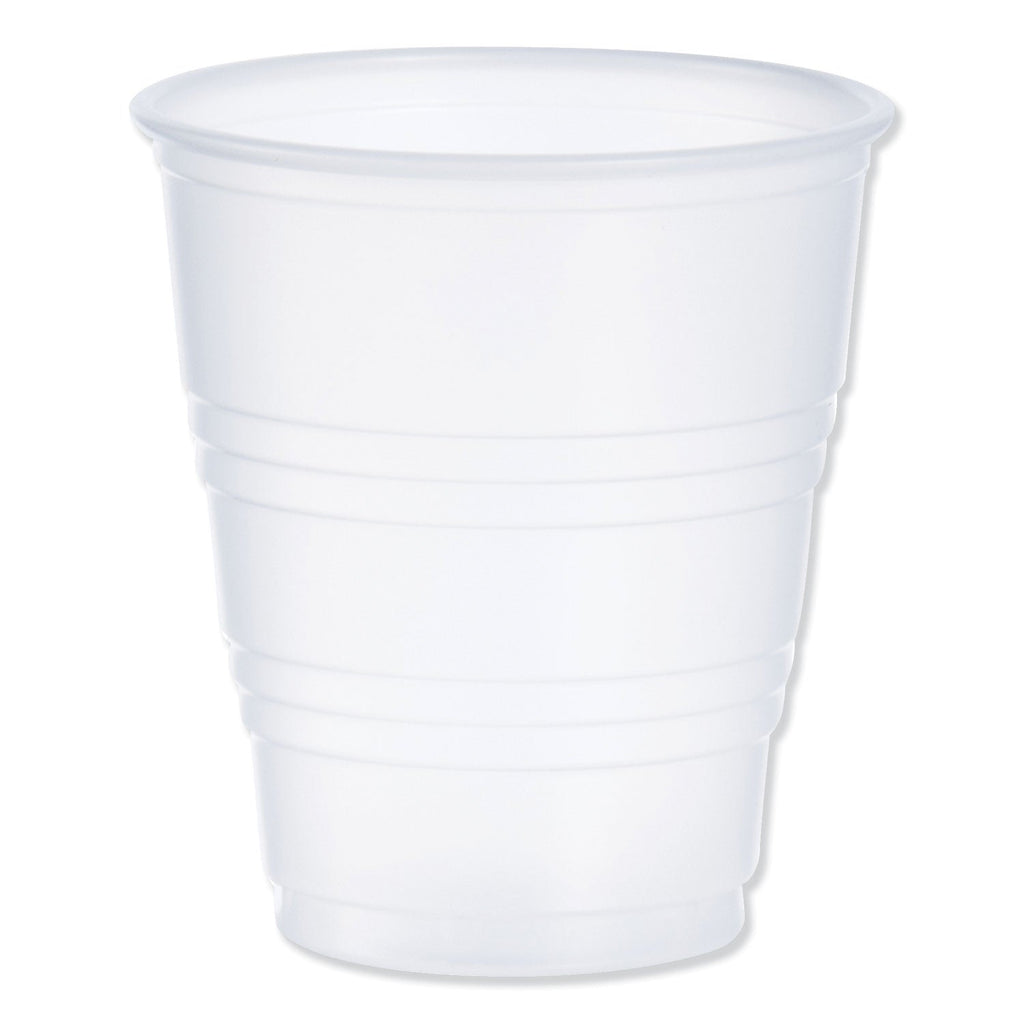 Dart High-Impact Polystyrene Cold Cups, 5 oz, Translucent, 100 Cups/Sleeve, 25 Sleeves/Carton