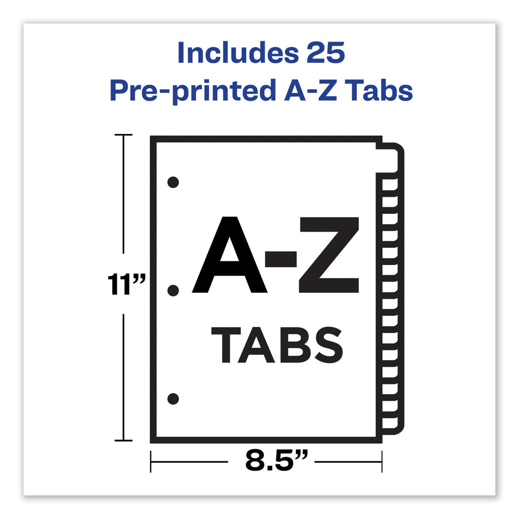 Avery Preprinted Laminated Tab Dividers with Gold Reinforced Binding Edge, 25-Tab, A to Z, 11 x 8.5, Buff, 1 Set