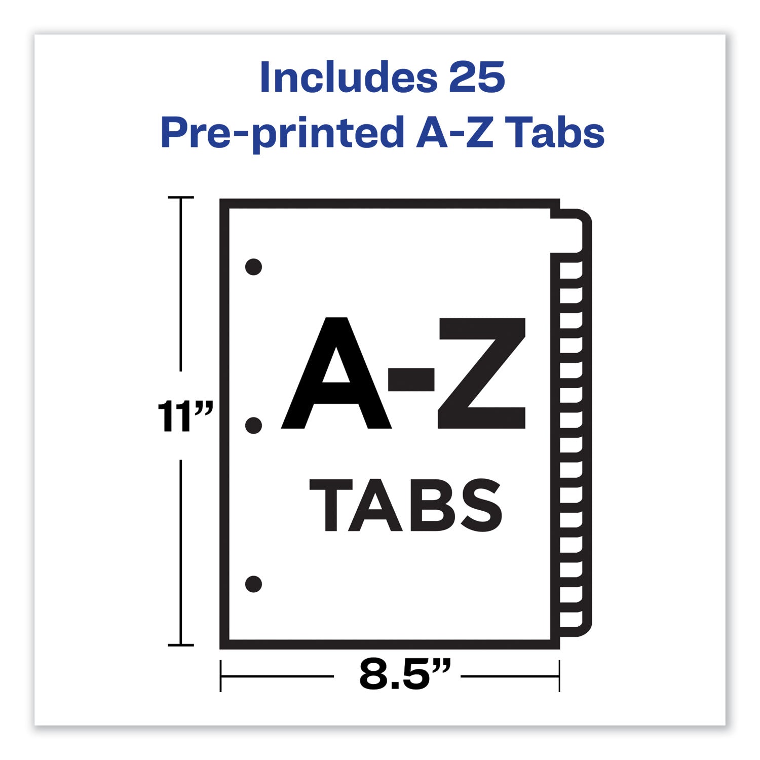 Avery Preprinted Laminated Tab Dividers with Gold Reinforced Binding Edge, 25-Tab, A to Z, 11 x 8.5, Buff, 1 Set