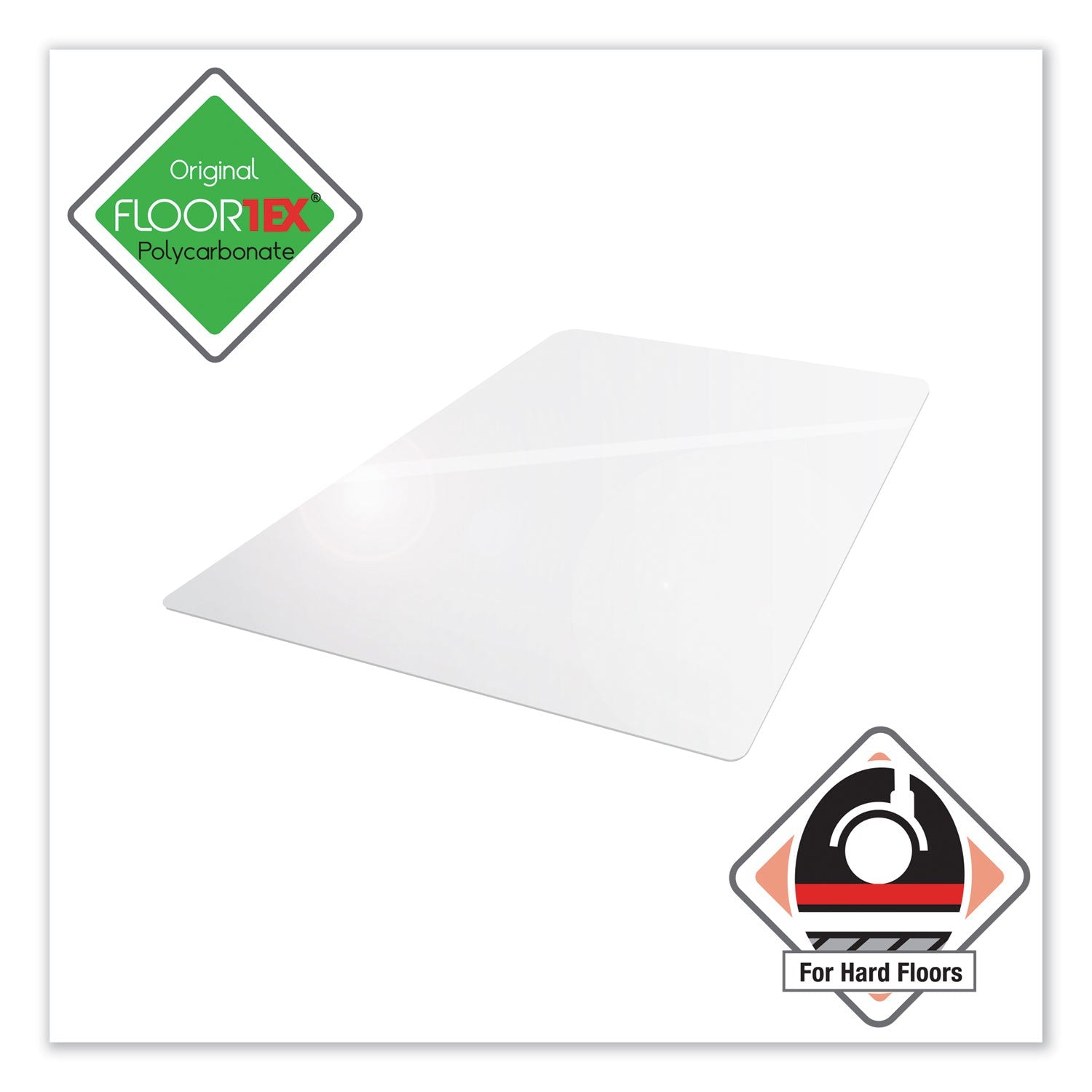 Floortex Cleartex Ultimat XXL Polycarbonate Chair Mat for Hard Floors, 60 x 79, Clear