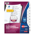 Avery Customizable TOC Ready Index Black and White Dividers, 10-Tab, 1 to 10, 11 x 8.5, 1 Set