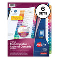 Avery Customizable TOC Ready Index Multicolor Tab Dividers, 15-Tab, 1 to 15, 11 x 8.5, White, Traditional Color Tabs, 6 Sets