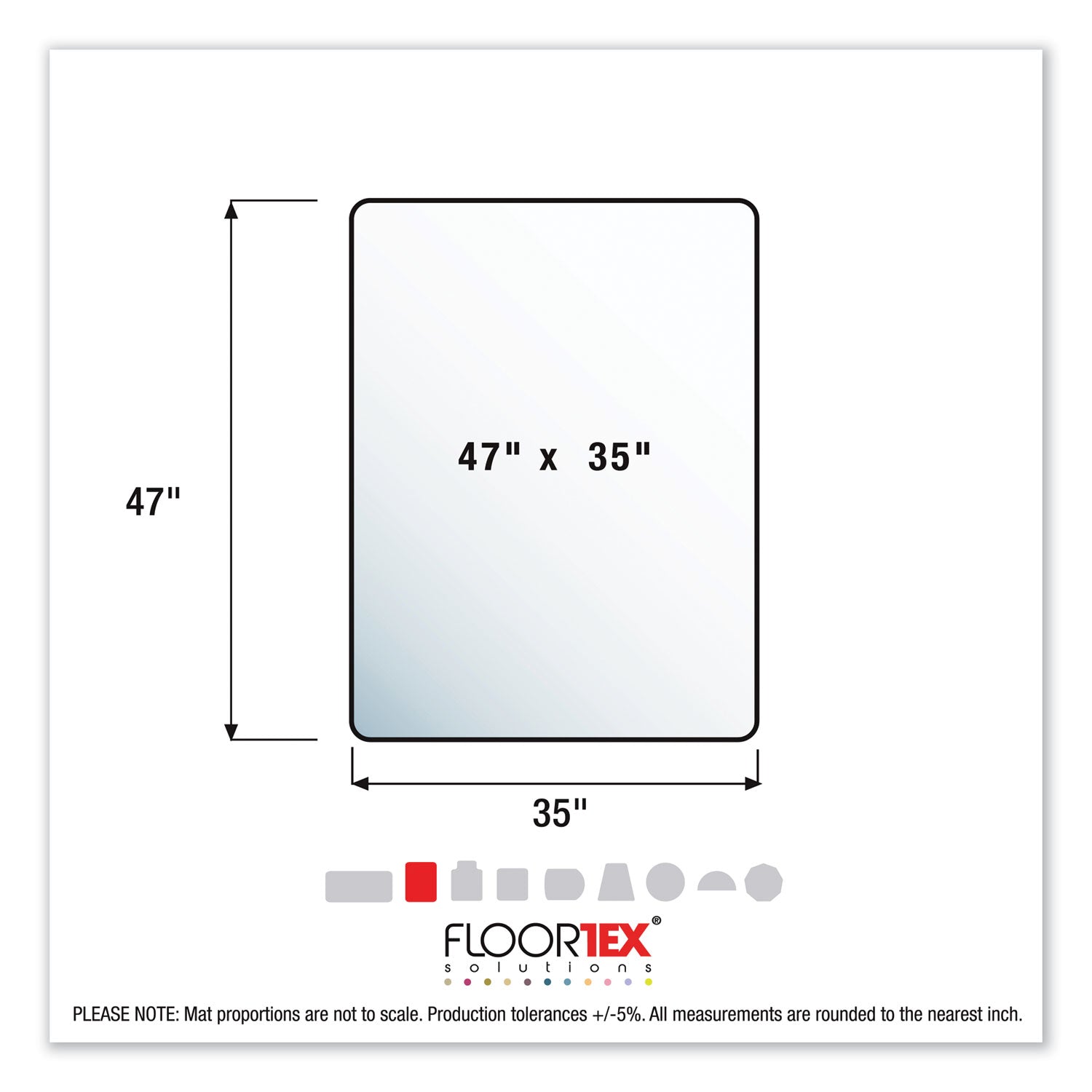 Floortex Cleartex Unomat Anti-Slip Chair Mat for Hard Floors/Flat Pile Carpets, 35 x 47, Clear