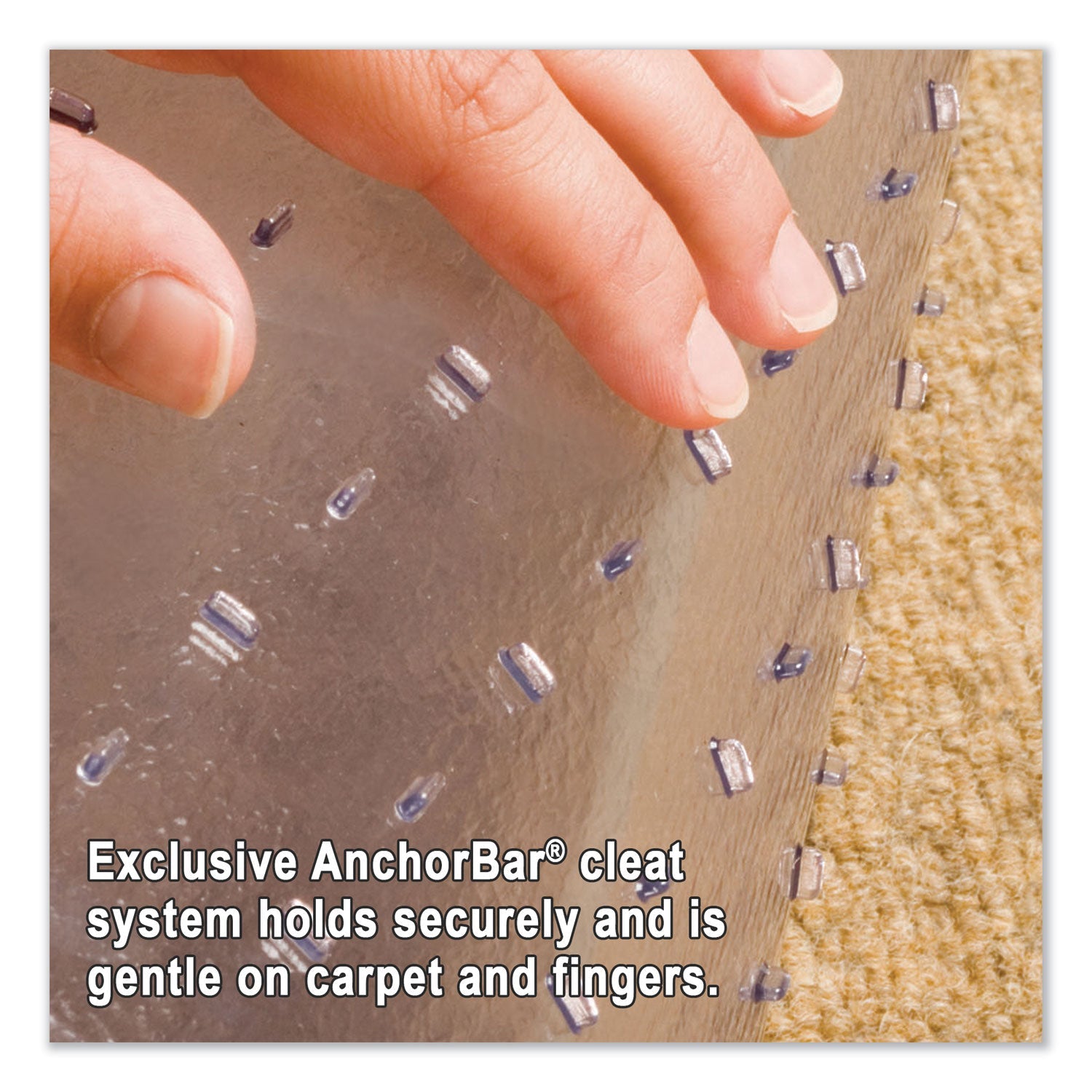 ES Robbins EverLife Intensive Use Chair Mat for High Pile Carpet, Rectangular with Lip, 45" x 53", Clear