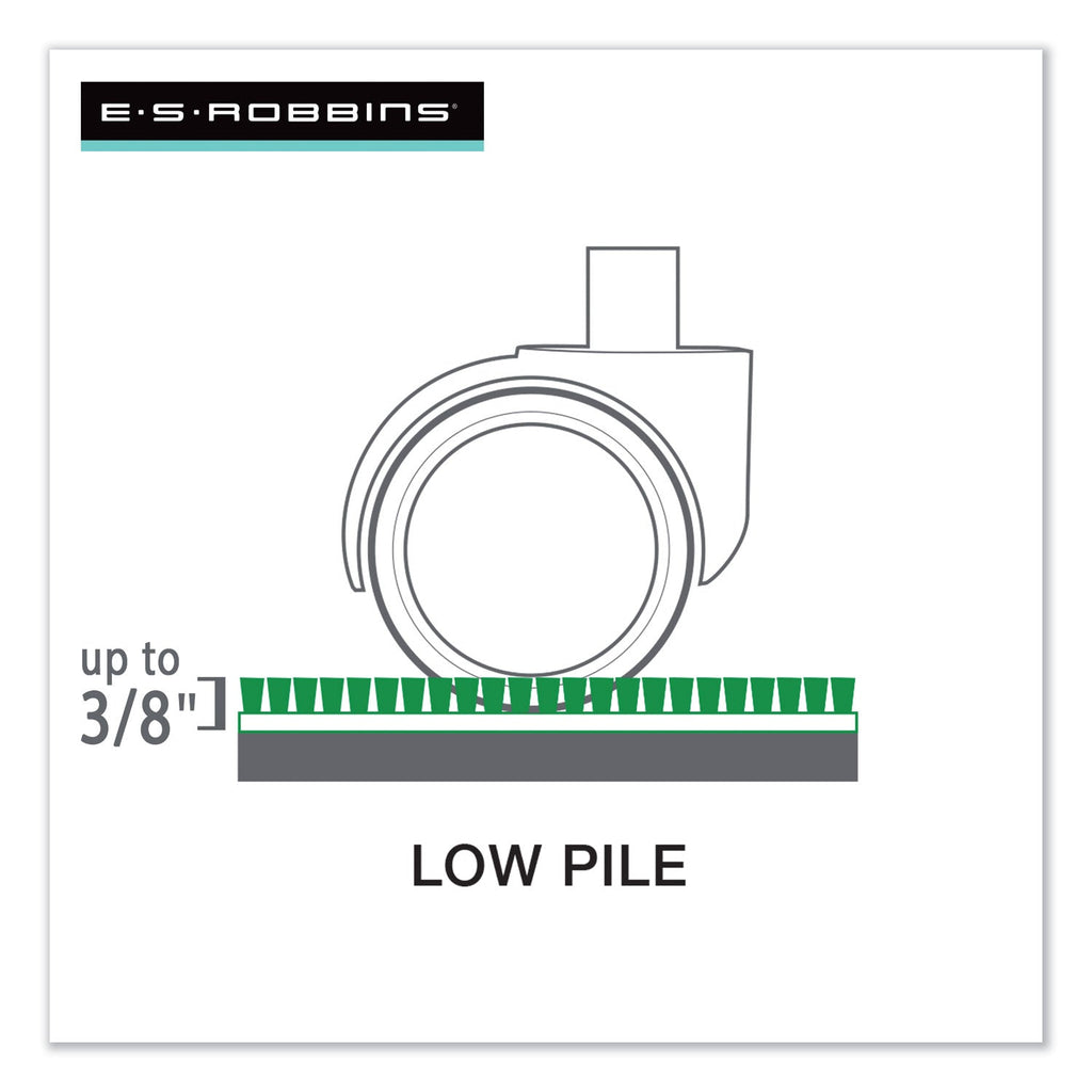 ES Robbins EverLife Moderate Use Chair Mat for Low Pile Carpet, Rectangular, 46" x 60", Clear