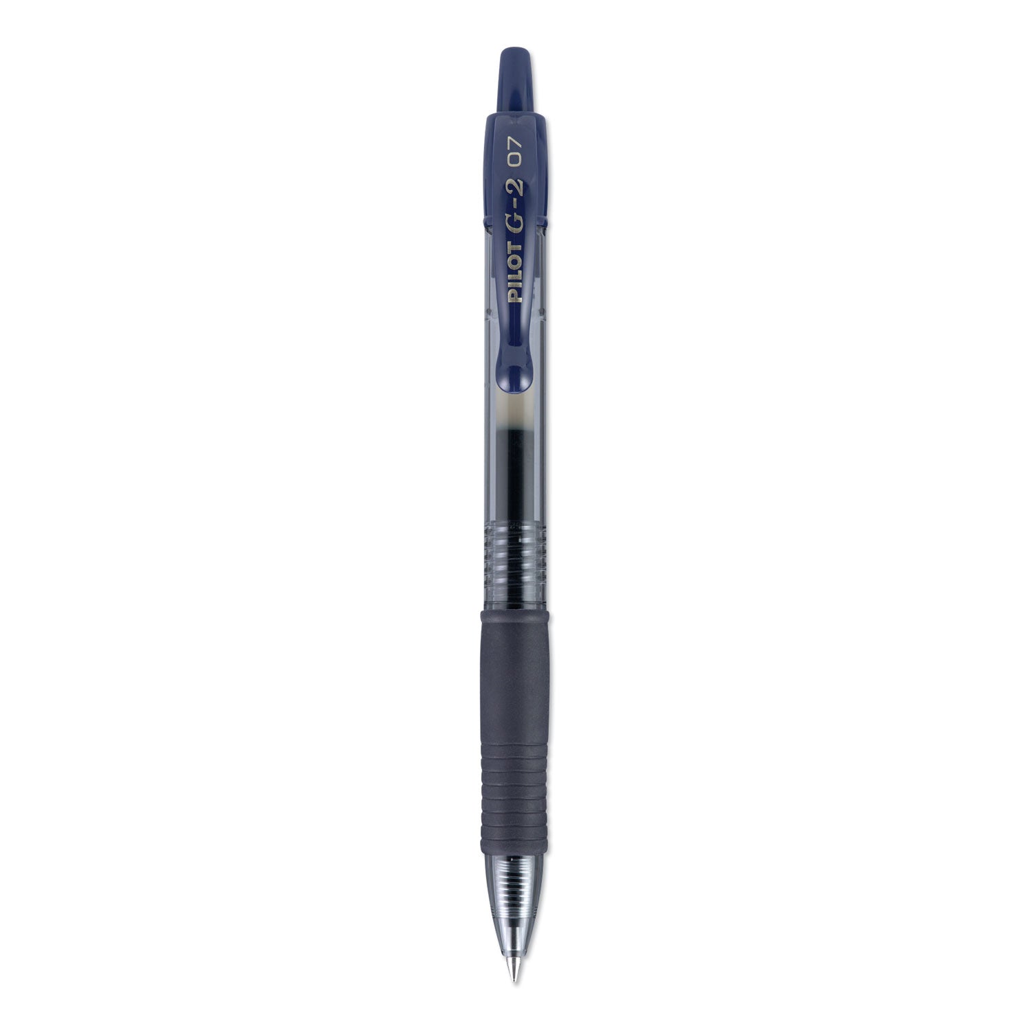Pilot G2 Premium Gel Pen, Retractable, Fine 0.7 mm, Blue Ink, Smoke Barrel, Dozen