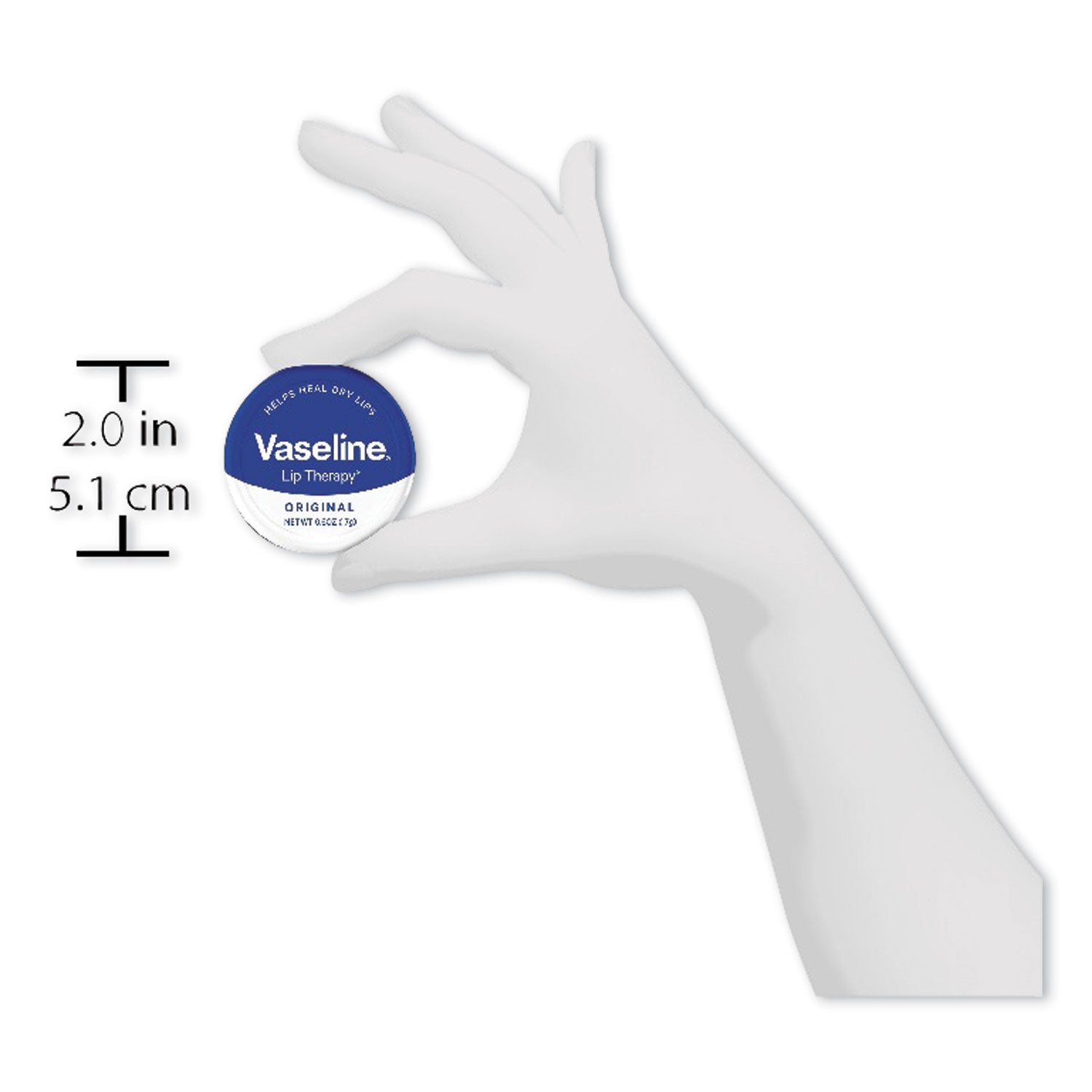 Vaseline Lip Therapy, Original, 0.6 oz, Mini Tin, 12/Carton