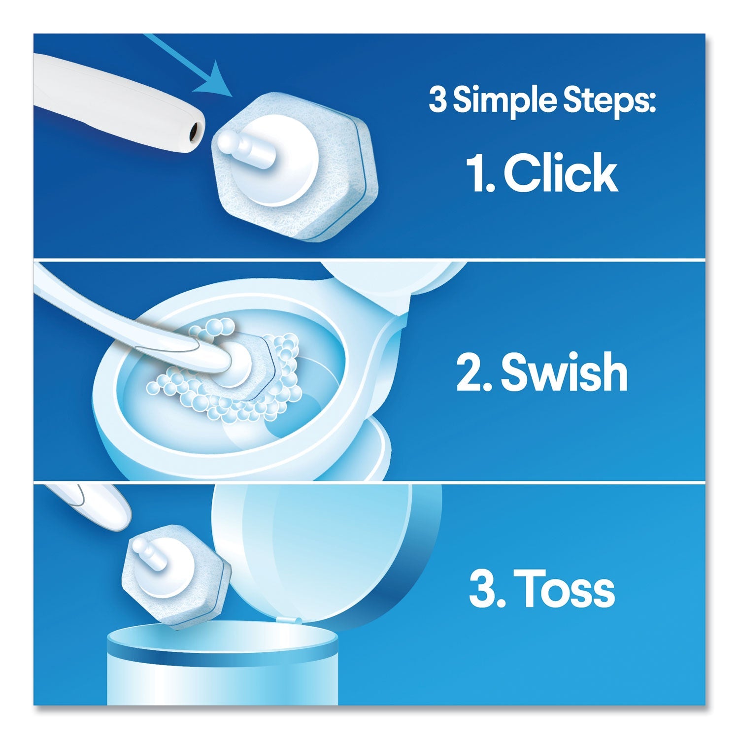 Clorox ToiletWand Disposable Toilet Cleaning System: Handle, Caddy and Refills, White, 6/Carton