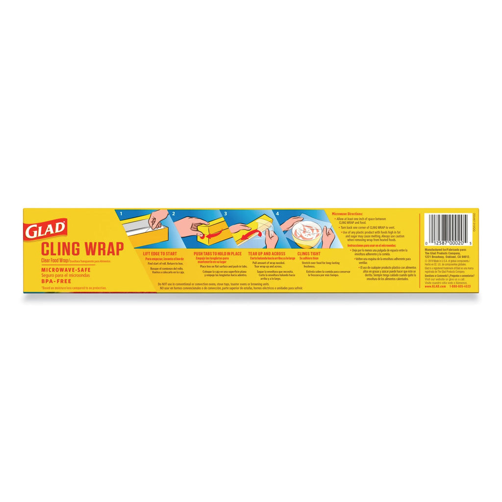 Glad ClingWrap Plastic Wrap, 200 Square Foot Roll, Clear