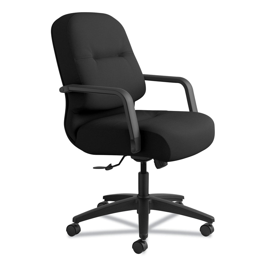 HON Pillow-Soft 2090 Series Managerial Mid-Back Swivel/Tilt Chair, Supports Up to 300 lb, 17" to 21" Seat Height, Black
