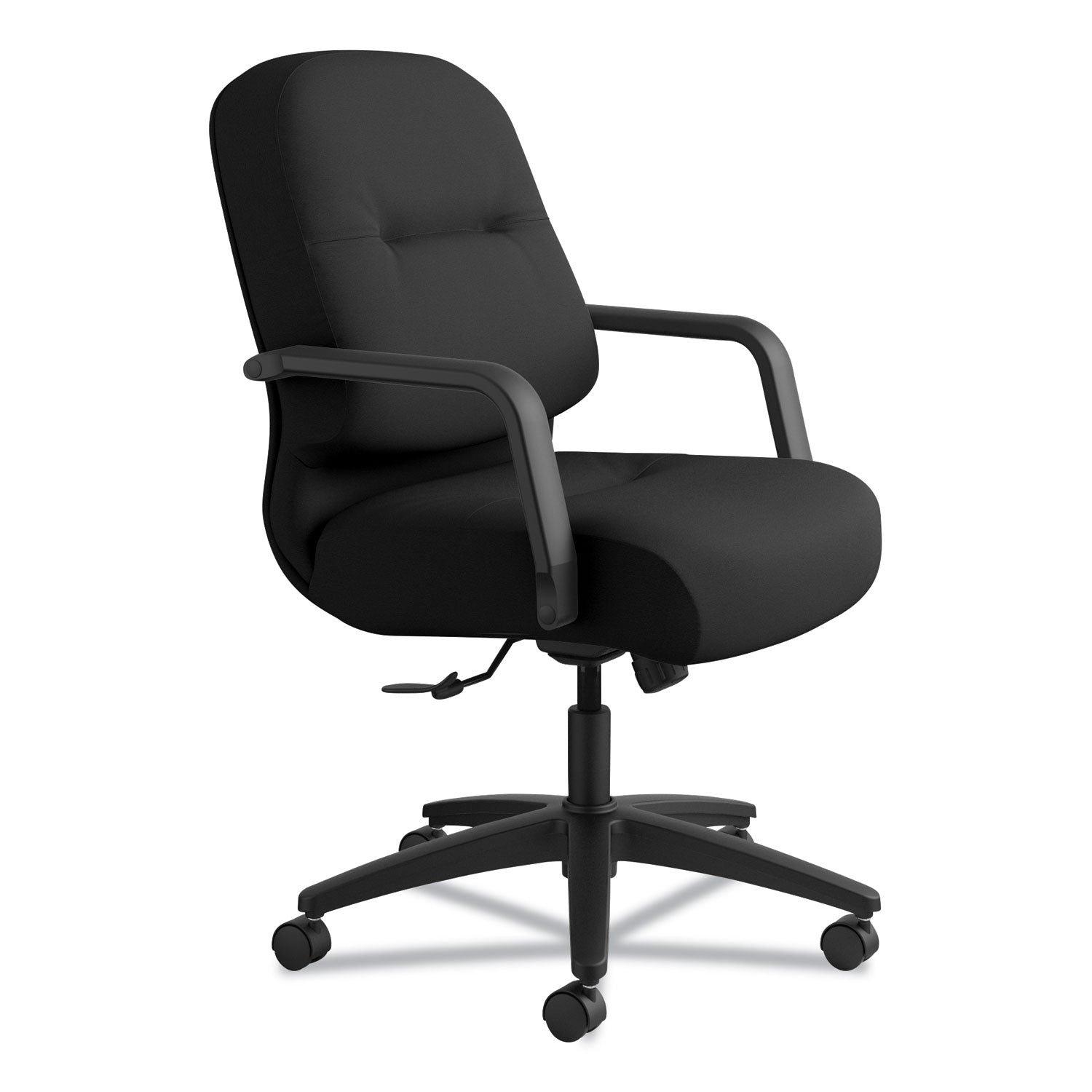HON Pillow-Soft 2090 Series Managerial Mid-Back Swivel/Tilt Chair, Supports Up to 300 lb, 17" to 21" Seat Height, Black