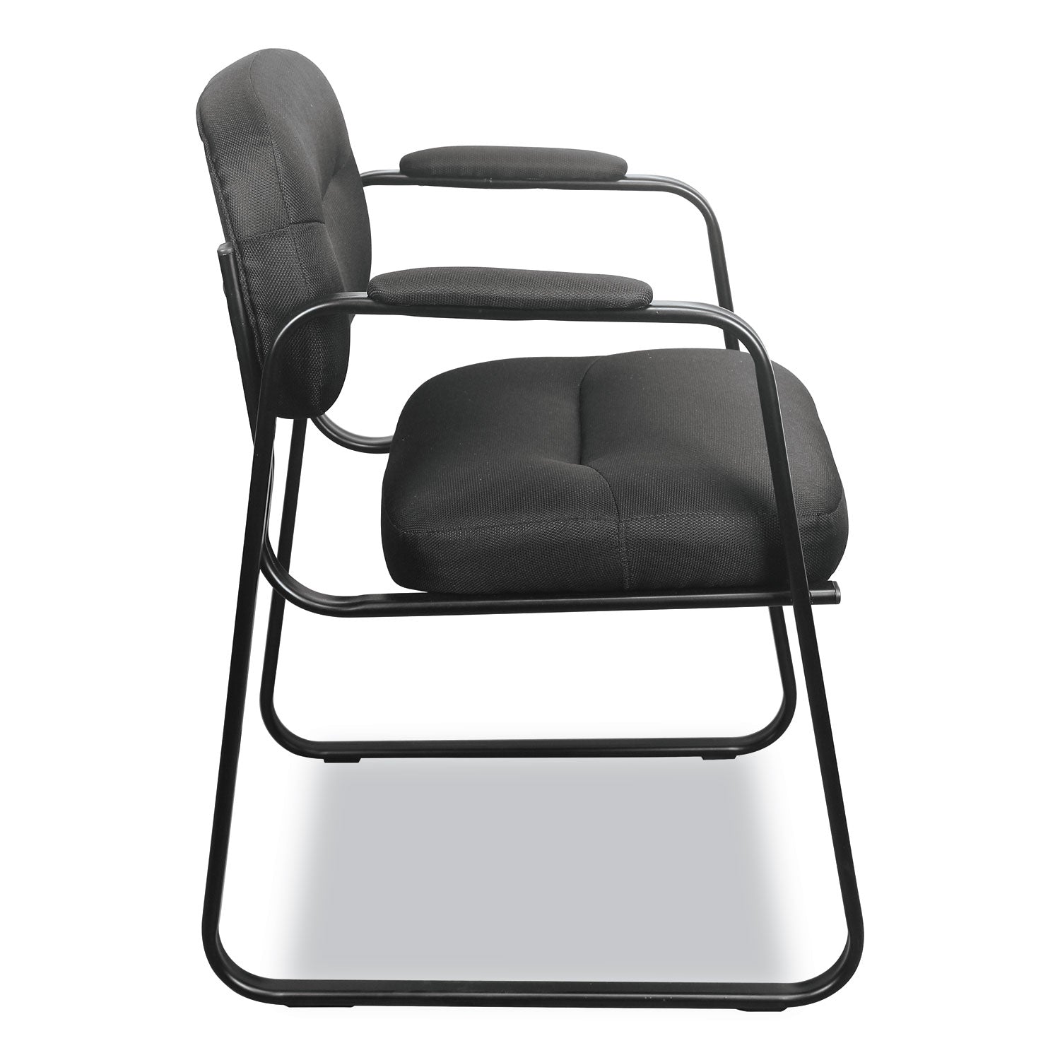 HON HVL653 Leather Guest Chair, 22.25" x 23" x 32", Black