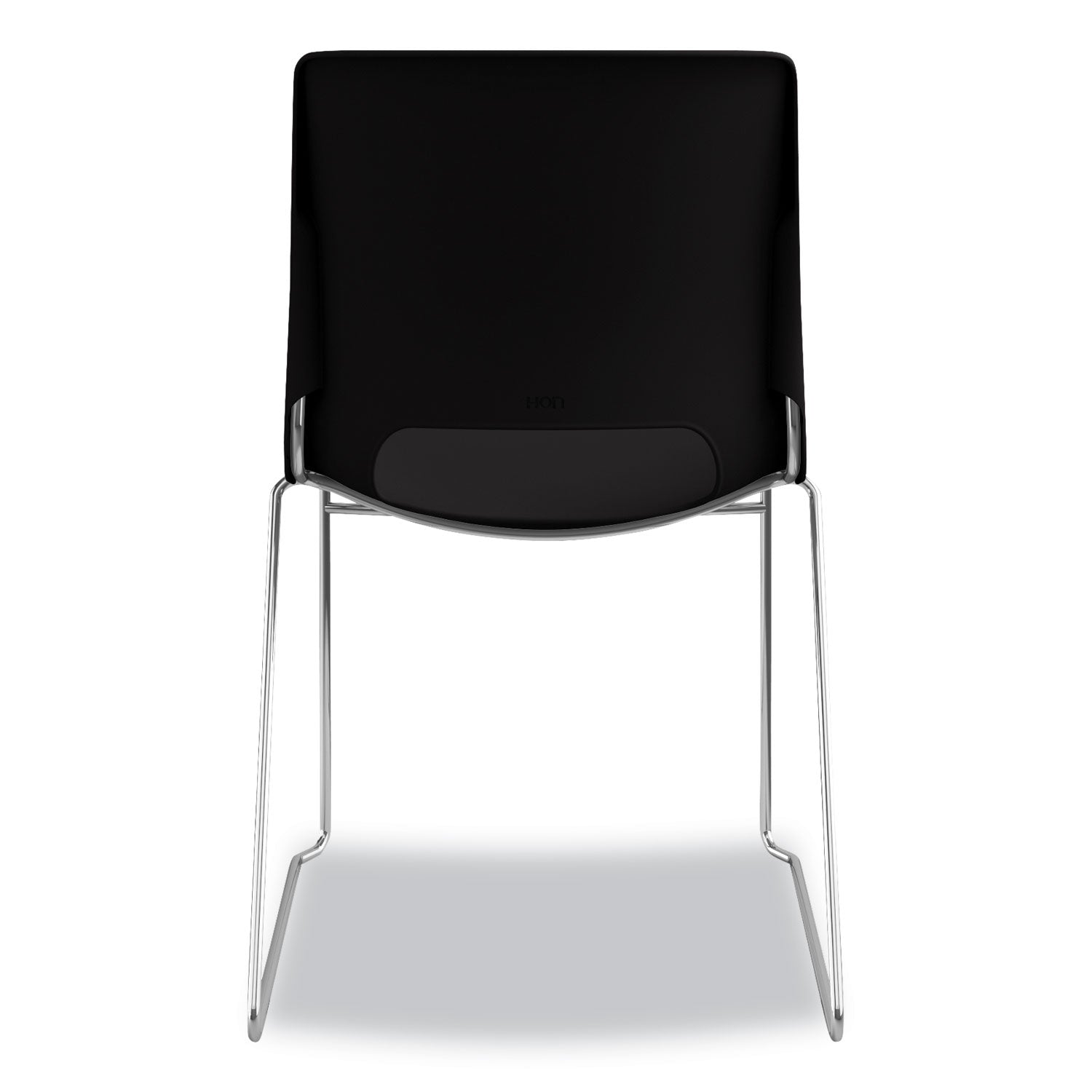 HON Motivate High-Density Stacking Chair, Supports Up to 300 lb, Onyx Seat, Black Back, Chrome Base, 4/Carton