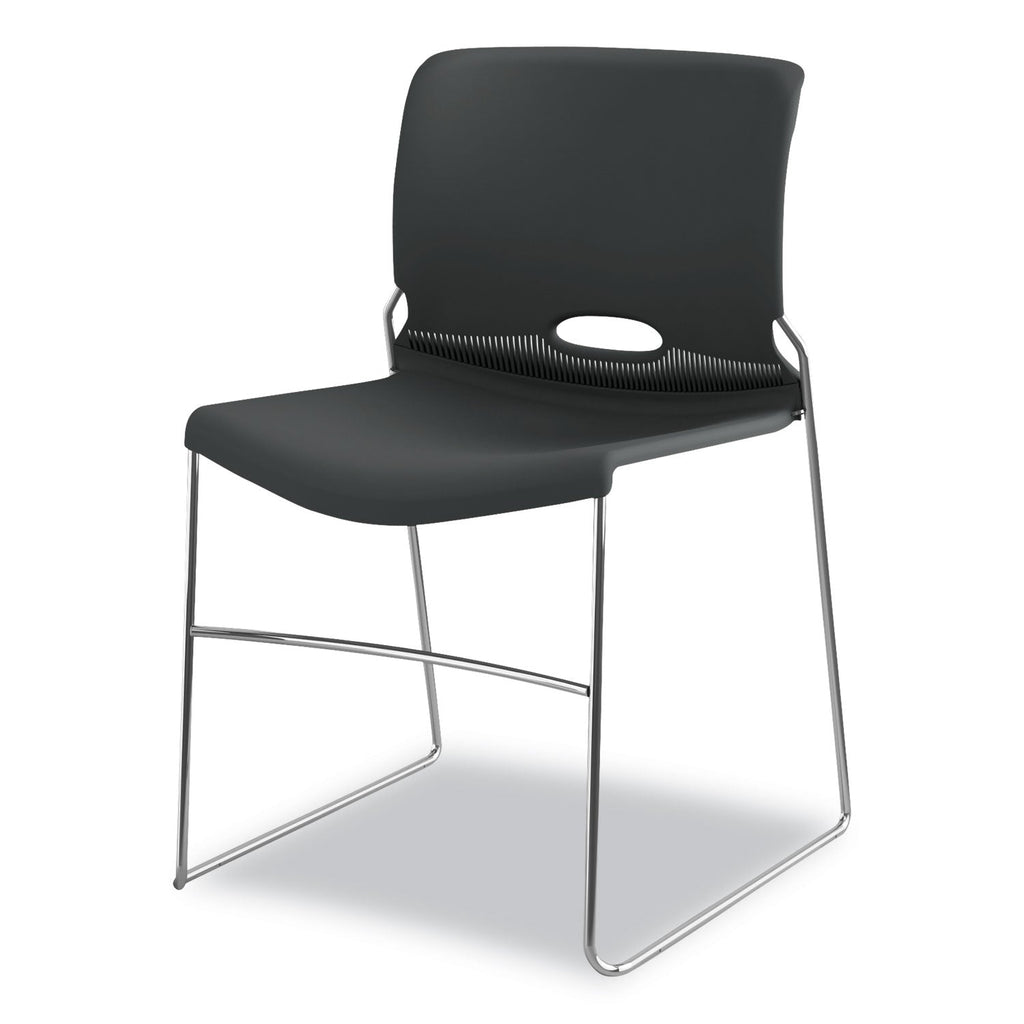 HON Olson Stacker High Density Chair, Supports Up to 300 lb, Lava Seat/Back, Chrome Base, 4/Carton