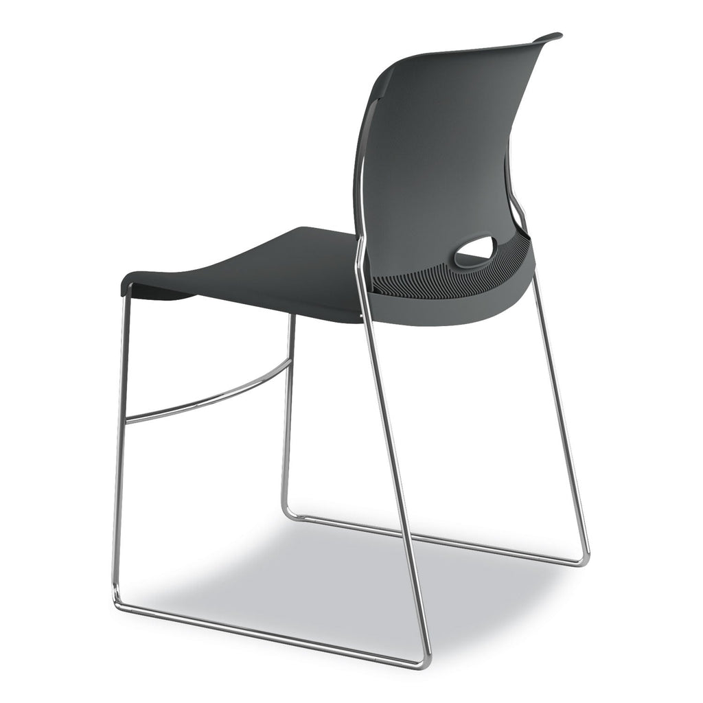 HON Olson Stacker High Density Chair, Supports Up to 300 lb, Lava Seat/Back, Chrome Base, 4/Carton