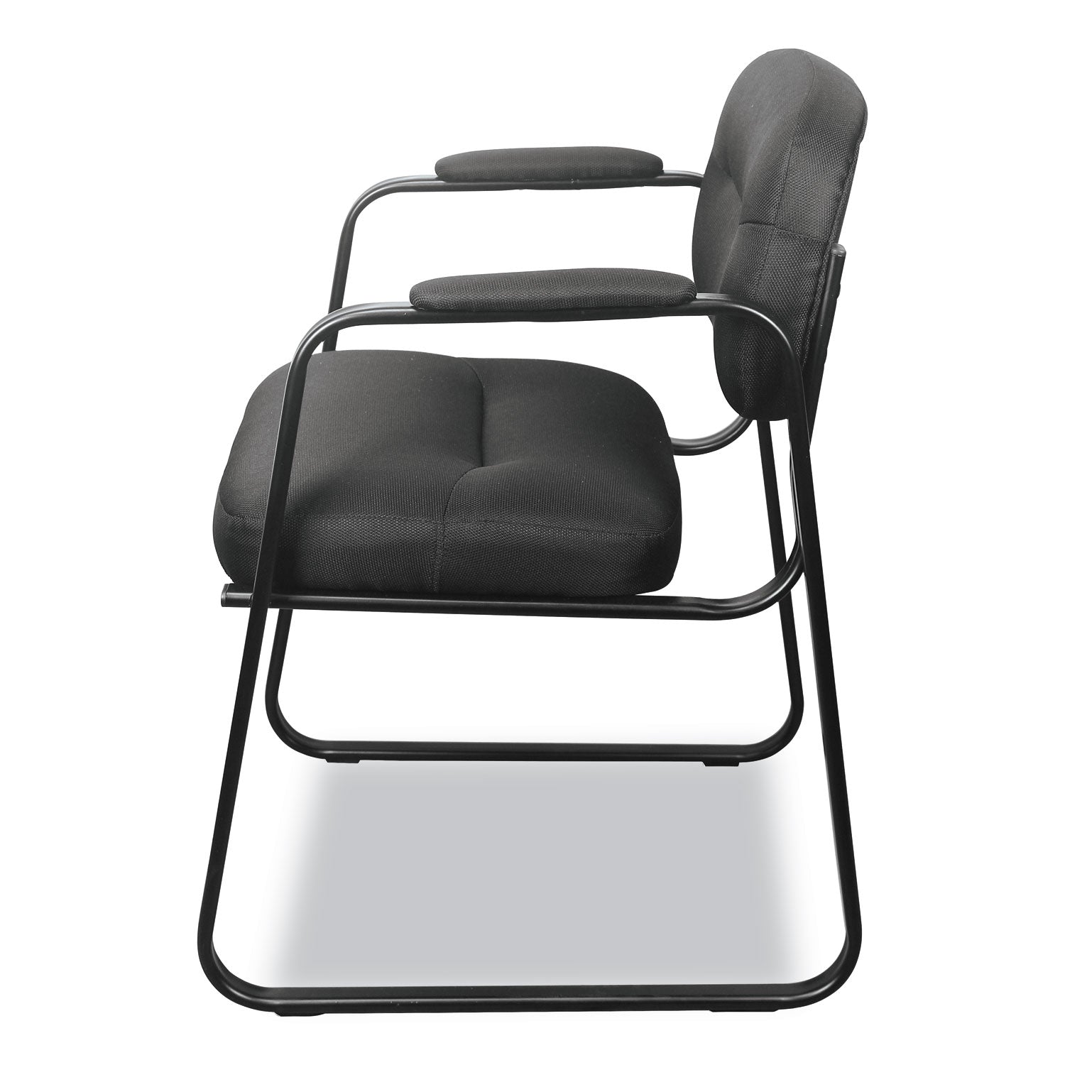 HON HVL653 Leather Guest Chair, 22.25" x 23" x 32", Black