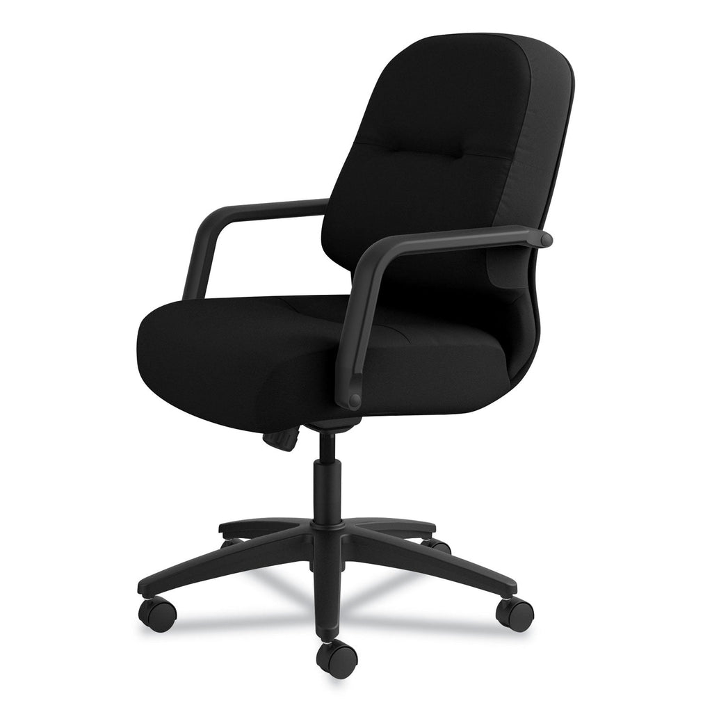 HON Pillow-Soft 2090 Series Managerial Mid-Back Swivel/Tilt Chair, Supports Up to 300 lb, 17" to 21" Seat Height, Black