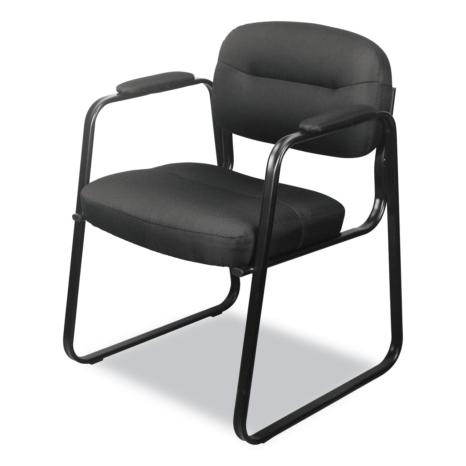 HON HVL653 Leather Guest Chair, 22.25" x 23" x 32", Black