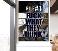 Rule #1 F*Ck What They Think Canvas Wall Art, Motivational Decor