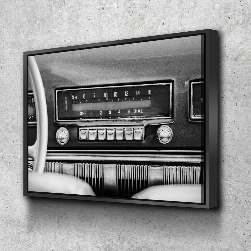 Retro Car Radio Canvas Wall Art, Vintage Car Radio, Old Cars Print, Vintage Car Print, Old Car Radio