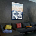 On Top Of Mountains And Beneath The Stars Canvas Wall Art, Mountains, Home Decor, Hiking, Camping, Stars