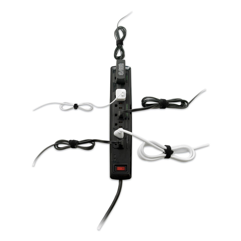 VELCRO ONE-WRAP Pre-Cut Thin Ties, 0.5" x 15", Black/Gray, 30/Pack