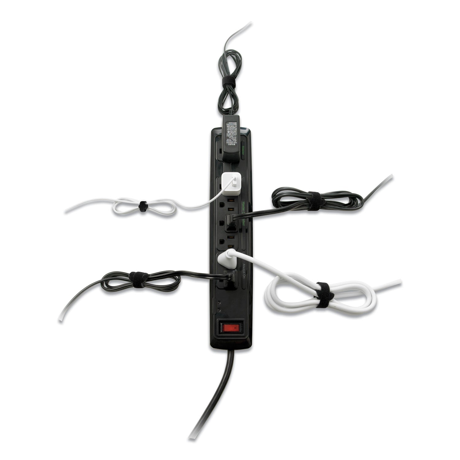VELCRO ONE-WRAP Pre-Cut Thin Ties, 0.25" x 8", Black, 25/Pack