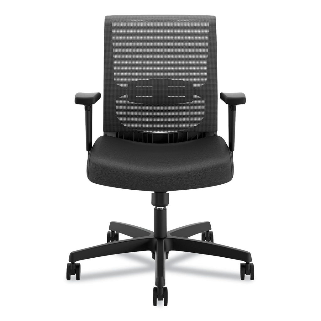 HON Convergence Mid-Back Task Chair, Swivel-Tilt, Supports Up to 275 lb, 15.75" to 20.13" Seat Height, Black