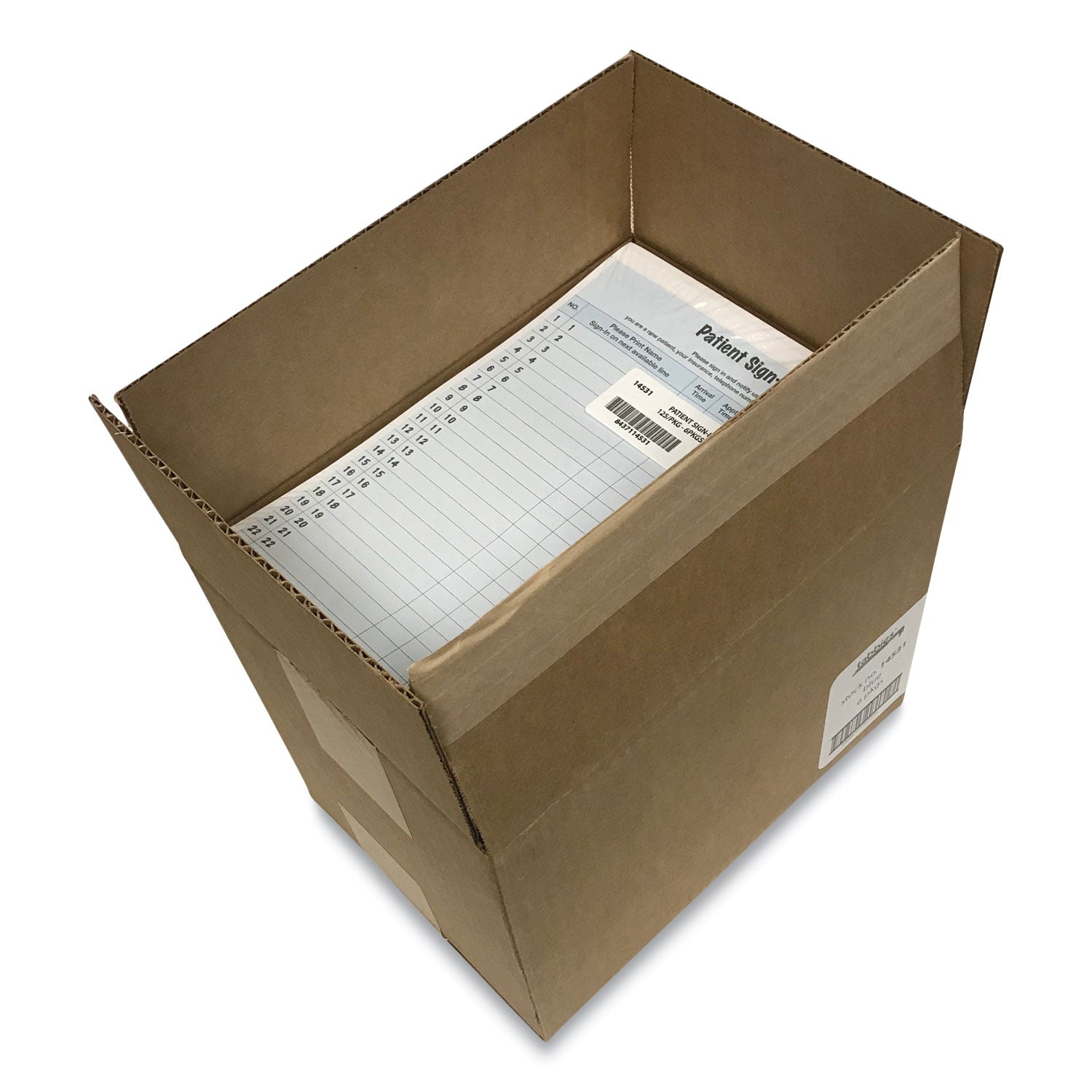 Tabbies Patient Sign-In Label Forms, Two-Part Carbon, 8.5 x 11.63, Blue, 1/Page, 125 Forms